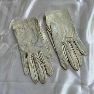 Vintage gold evening gloves XS
